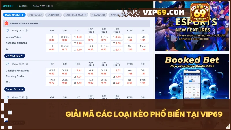 Kèo nhà cái Vip69: Hướng dẫn soi kèo, đọc kèo & bí quyết thắng lớn 2025 3 Nắm rõ các loại kèo tại Vip69 để cược thông minh hơn