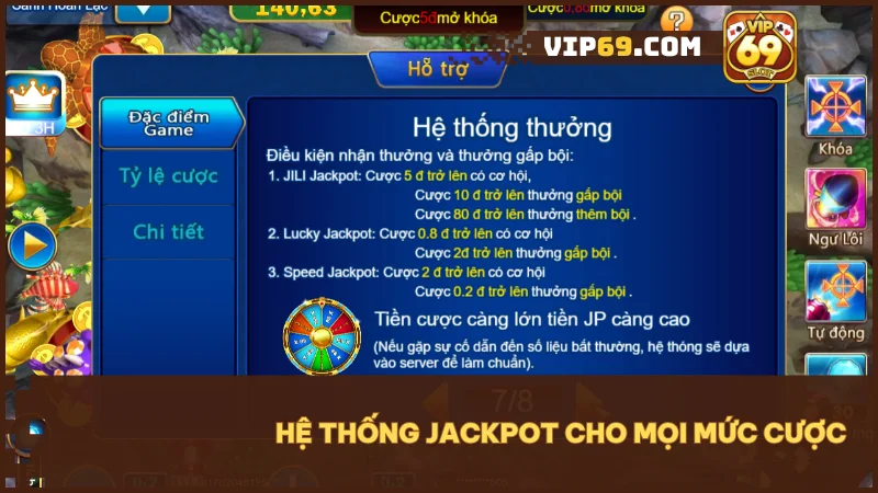 Vua Cá Mập tại Vip69 - Săn thưởng lớn trong thế giới đại dương đầy màu sắc 4 Hệ thống jackpot của Vip69 luôn mở ra cơ hội nổ hũ cho mọi người chơi.