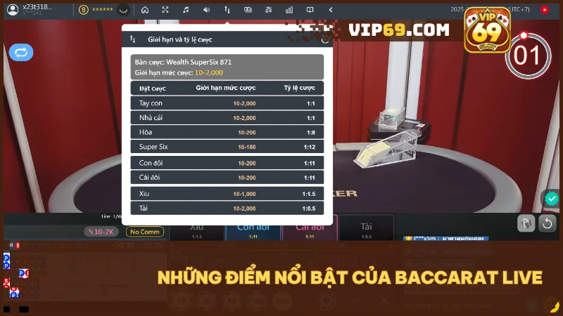 Baccarat Live Vip69: Hướng dẫn cách chơi, soi cầu & mẹo thắng lớn 3 Khám phá loạt tính năng độc đáo giúp Baccarat Vip69 ghi điểm với người chơi.