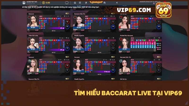 Baccarat Live Vip69: Hướng dẫn cách chơi, soi cầu & mẹo thắng lớn 2 Baccarat live Vip69 chuẩn casino ngay tại nhà.
